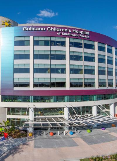 Exterior of Golisano Children's Hospital-part of Lee Health