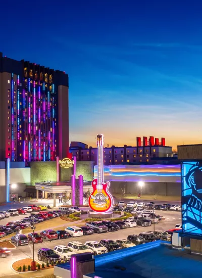 Exterior of Hard Rock Hotel and Casino in Tulsa, OK