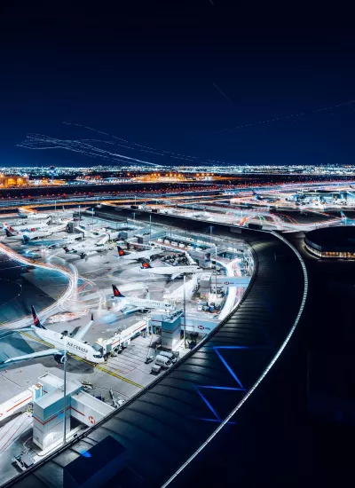 Toronto Pearson airport at night