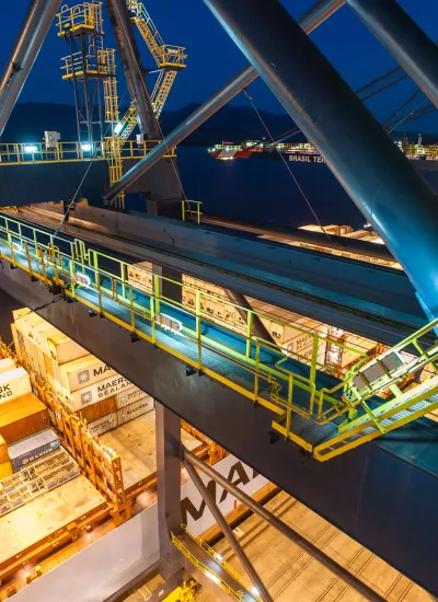 Nightime cargo shot on ship in port