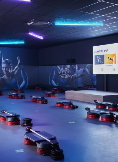 Inside of the Basic-Fit gym 