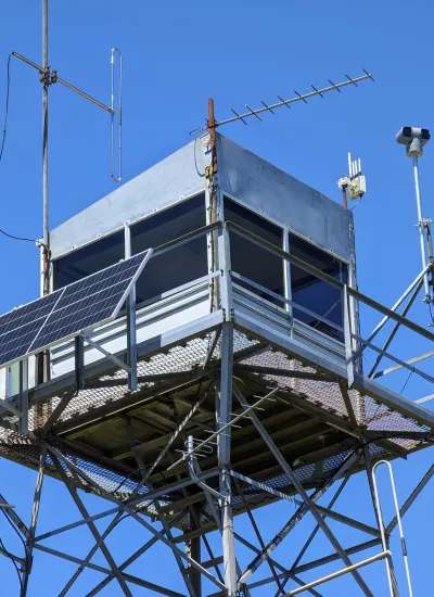 A fire tower with an Axis camera