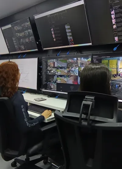 Interior of mobile security operations center