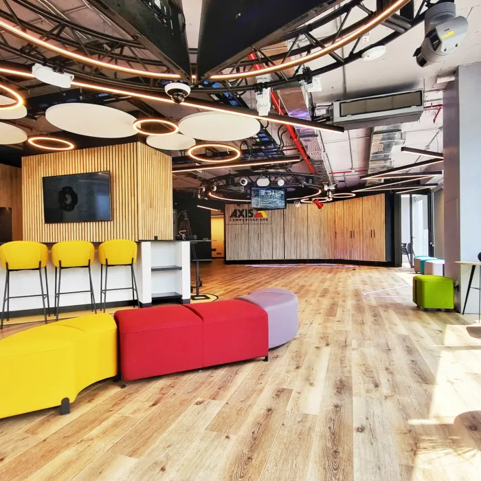 Open space for socialization in Santiago's AEC.