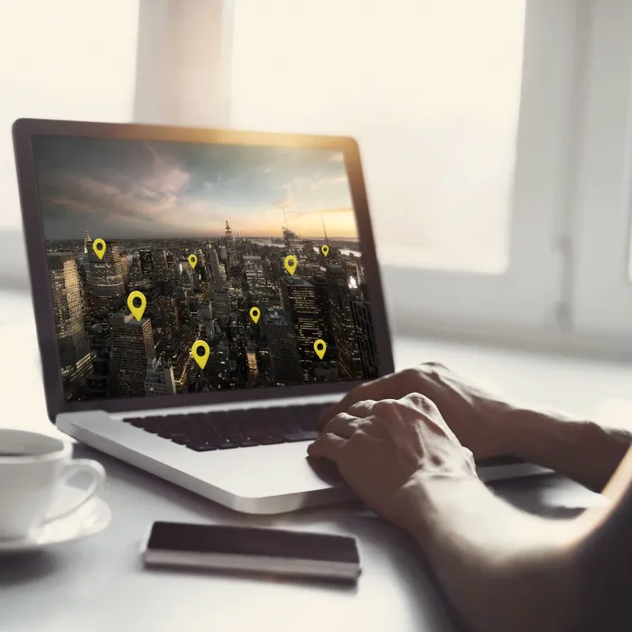 locations pins displayed on a computer screen