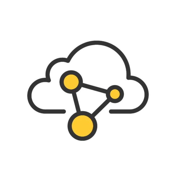 Connection dots in a cloud.