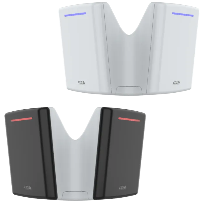 AXIS D2122-VE Radar, in black and white color.
