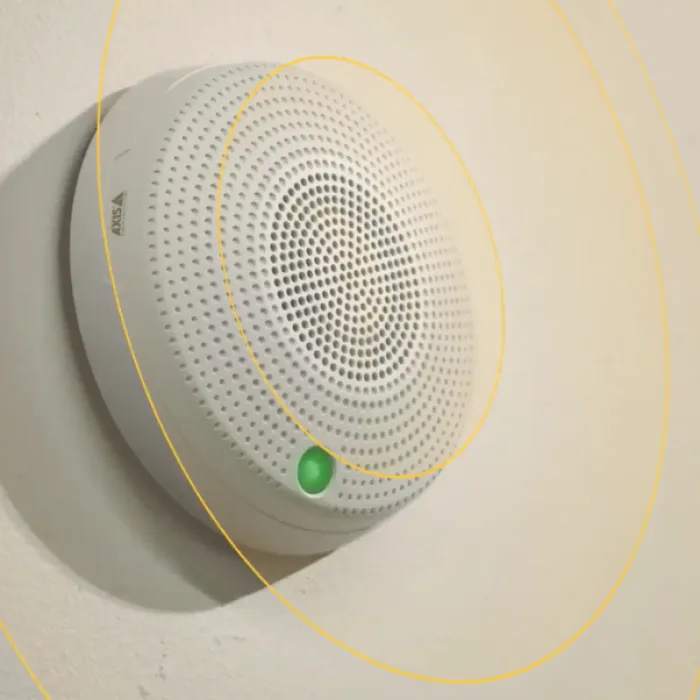 AXIS C1410 Mk II Network Mini Speaker with sound waves