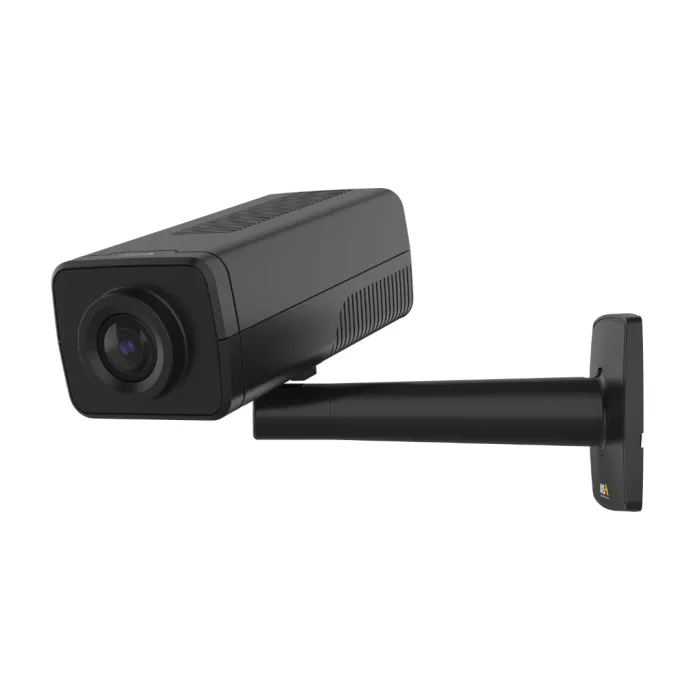 A black camera viewed from its left side.