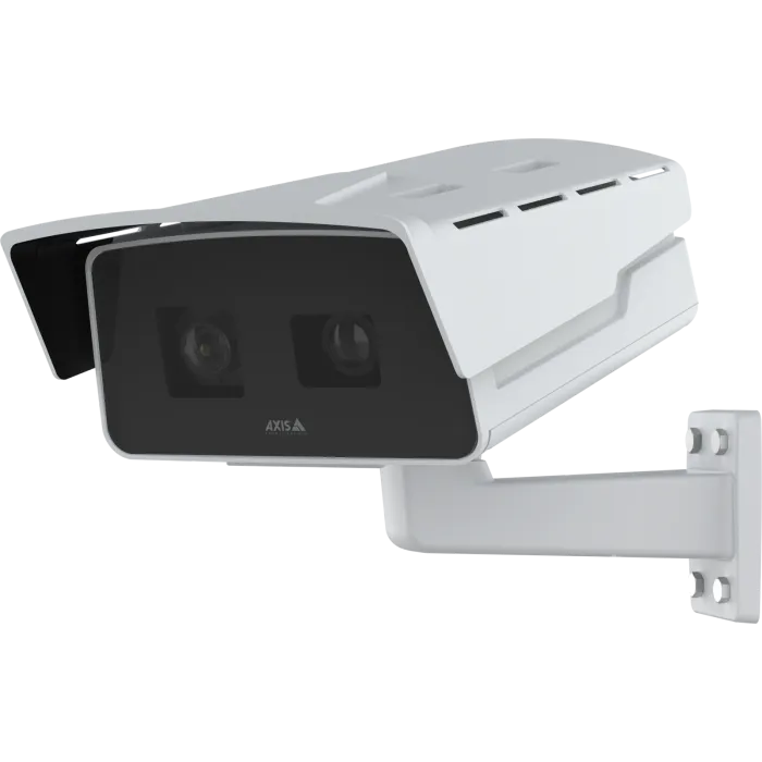 White AXIS P1518-E Box Camera viewed from its left angle.