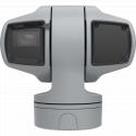 IP Camera AXIS q6215-le ma oświetlenie w podczerwieni OptimizedIR (400 m/ 1300 stóp zasięgu). Widok kamery z przodu.