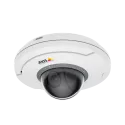 M5074 PTZ Camera black and white with a Axis logo viewed from its left