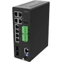 AXIS D8208-R Industrial PoE++ Switch, viewed from its left angle