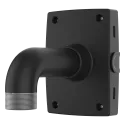 Black pole mount suitable for indoor and outdoor use. TP3301-E is viewed from its left angle.
