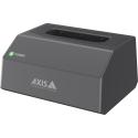 AXIS W702 Docking Station 1-bay, in black color, viewed from its left angle
