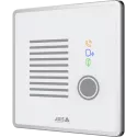 White AXIS I7020 Network Intercom viewed from its left angle