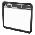 Black AXIS TQ1950-E Front Window Kit viewed from its left angle.