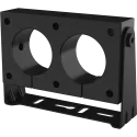 Black AXIS TF2001-E Dual Mount Bracket viewed from its left angle.