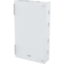 White AXIS TA9201 Wall Mount Enclosure viewed from its left angle.