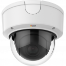 IP Camera AXIS Q3615 ve에는 품질을 훼손하지 않고 대역폭을 절약하는 Zipstream 기능이 있습니다. 이 카메라는 전면에서 본 것입니다.