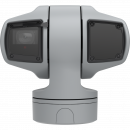 A AXIS Q6215-LE IP Camera possui OptimizedIR de longo alcance (400 m/1300 ft). A câmera é vista pela frente.