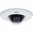 AXIS M3011 - discreet, fixed dome design recessed-mount video surveillance solution with progressive scan. Shown from front