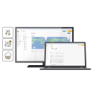 screen and laptop showing axis audio manager manager