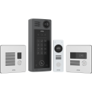 Intercom products displayed from different angles. 