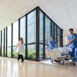 Hospital scene hallway people walking 2212 hi