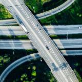 Traffic flow on highway overpass