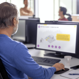 Man taking simulation training