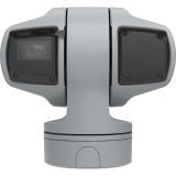 Die IP-Kamera AXIS Q6215-LE verfügt über OptimizedIR mit großer Reichweite (Reichweite 400 m). Die Kamera wird von vorne betrachtet.
