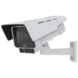 La caméra IP AXIS P1377-LE IP Camera dispose des fonctions OptimizedIR et Forensic WDR. Le produit est vu depuis son angle gauche.