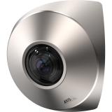 AXIS P9106-V in brushed steel. The product is viewed from its left angle.