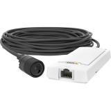 Die AXIS P1245 Network Camera verfügt über die Axis Zipstream-Technologie. Ansicht des Produkts von links. 