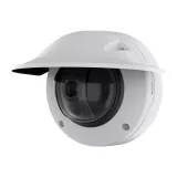 ウェザーシールドを装着したAXIS Q3536-LVE Dome Camera、左斜めから見た図