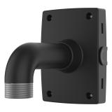 Black pole mount suitable for indoor and outdoor use. TP3301-E is viewed from its left angle.