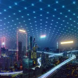 big city at night time