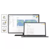 écran et ordinateur portable montrant le gestionnaire audio d’AXIS