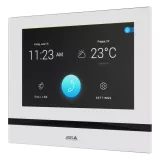 White AXIS I5304 Network Answering Unit viewed from its left angle.