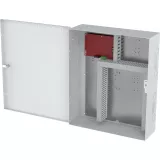 AXIS TA1203 Enclosure with Power Unit in Weiß, von links betrachtet.
