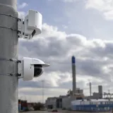 radar and panoramic camera mounted on pole