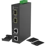 Black AXIS TU8008 Media Converter viewed from its right side