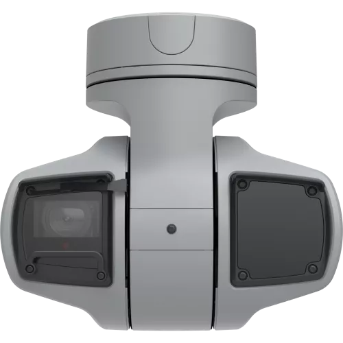 Die IP-Kamera AXIS Q6215-LE IP Camera verfügt über einen Sensor (1/2 Zoll) für hohen Dynamikbereich. Die Kamera wird von vorne betrachtet.