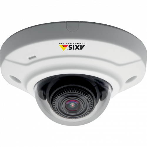 IP Camera AXIS M3004-V has progressive scan and is easy, flexible to install. The camera is viewed form it´s front. 