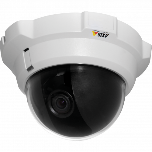 IP Camera AXIS P3304-V vandal-resistant and has Intelligent video capabilities. The camera is viewed from it´s left.