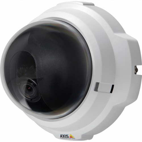 IP Camera AXIS M3204 is vandal-resistant and excellent image quality. The camera is viewed from it´s left.
