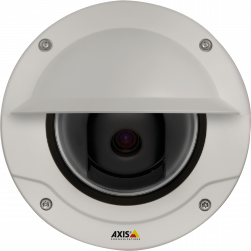 IP Camera AXIS Q3505-VE has WDR – Forensic Capture and seamless transition between WDR and Lightfinder. Viewed from front.