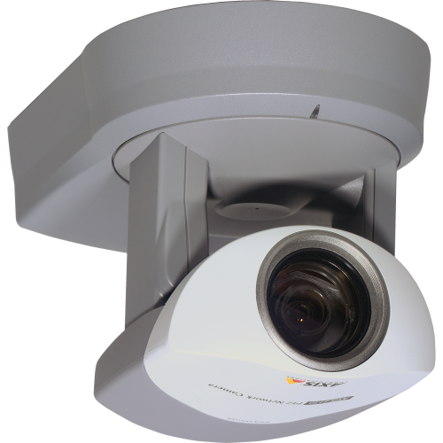 AXIS 2130 is an all-in-one integrated networked pan/tilt/zoom camera. The design is compact and neat, and includes a ceiling-mounted version.