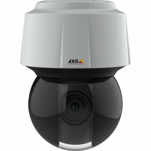AXIS Q6115-E is a compact PTZ dome with Sharp Dome technology. The product is viewed from its front.